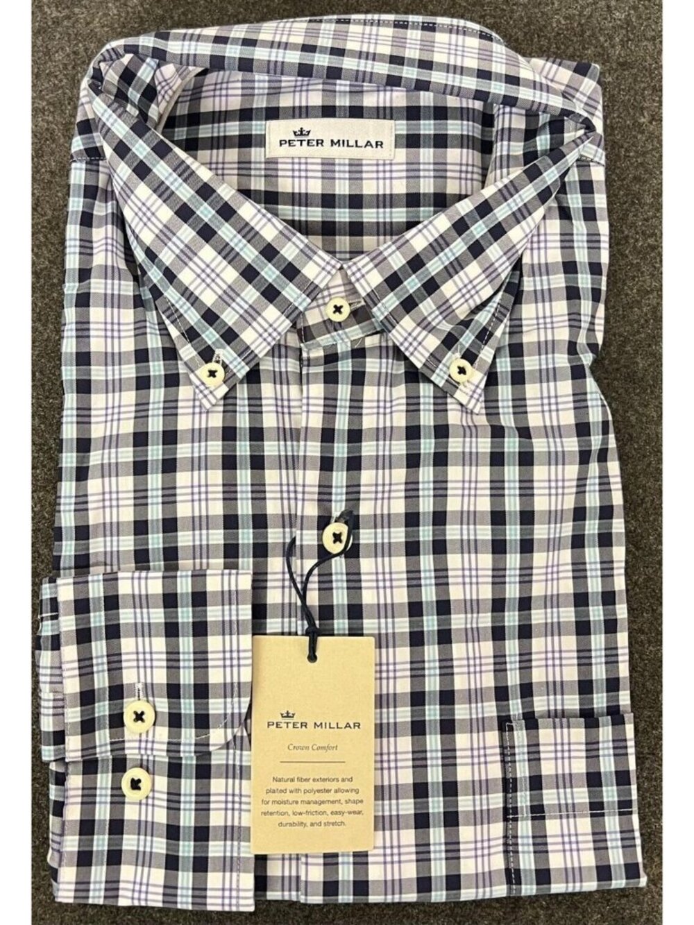 Peter Millar Crown Lite Button Down Shirt Size L  MF18W28NBL